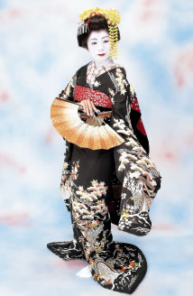 スタジオ写真 扇の京舞ポーズ