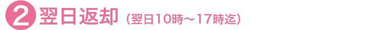 翌日返却(翌日10時~17時まで)