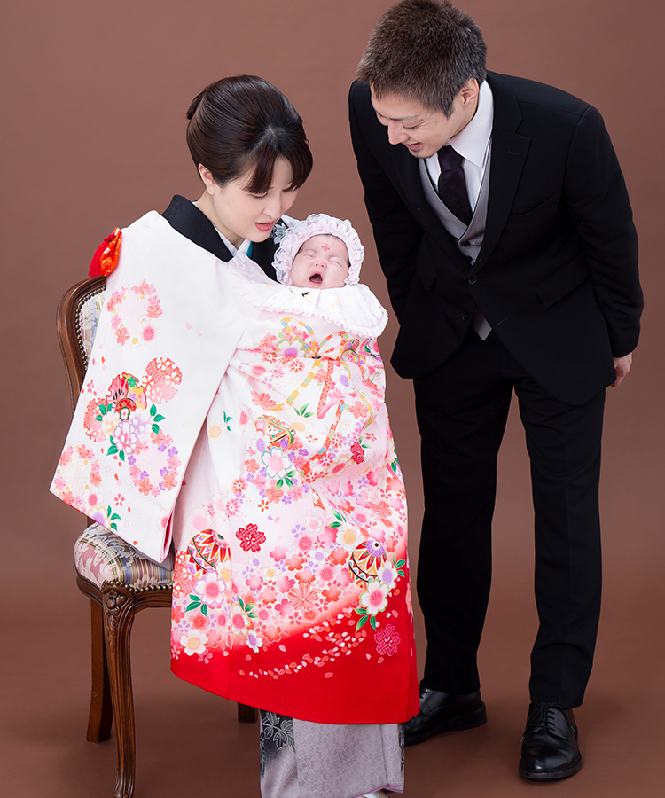 日本製】お宮参り着物女の子♦︎祝い着産着初着のしめ掛け着祝着