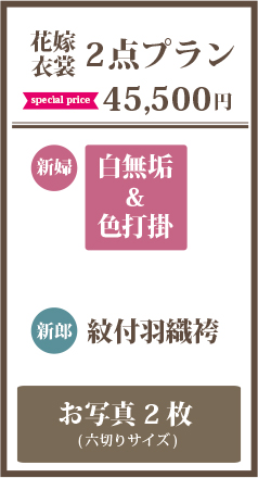 花嫁衣装2点プラン
