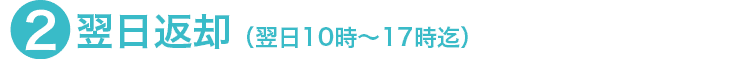 翌日返却(翌日10時~17時まで)
