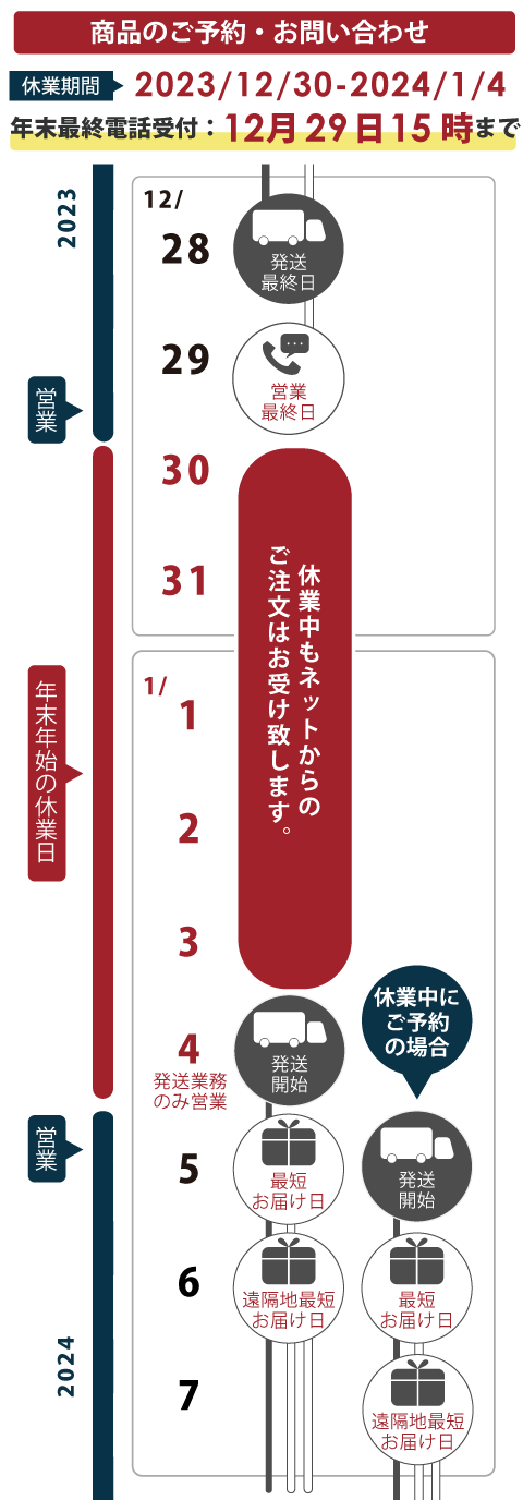 2023-2024年末年始営業カレンダー