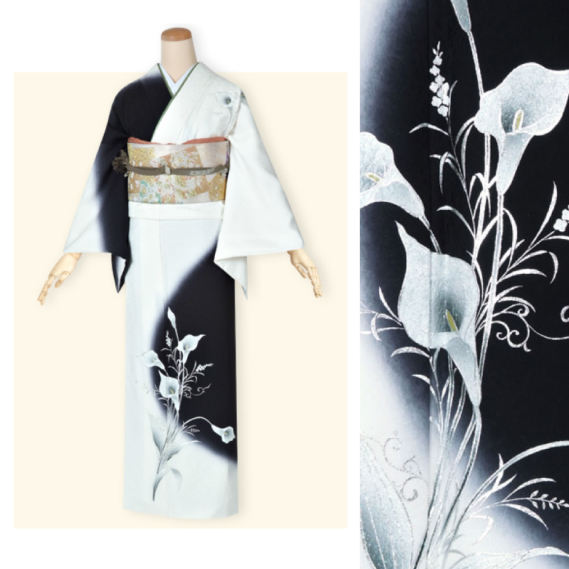 H591　白黒　水芭蕉