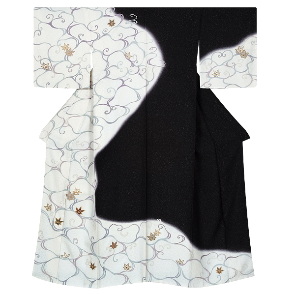 h237 白黒　水面に楓