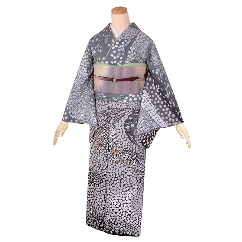 h762　白×黒・グレー　桜