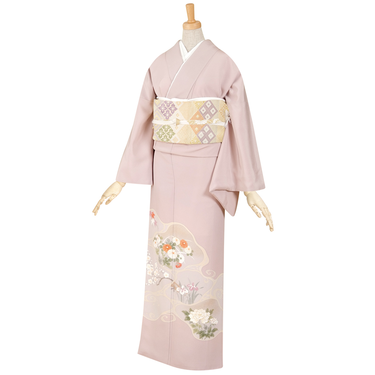 e024　ピンク　流水に花☆