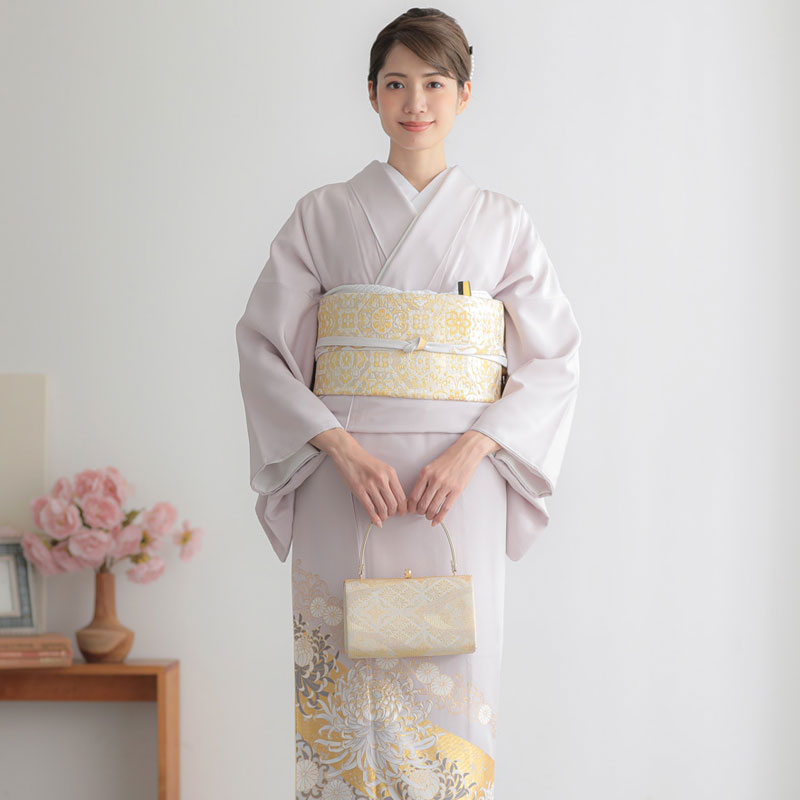 E293 桂由美藤鼠　菊に唐草七宝