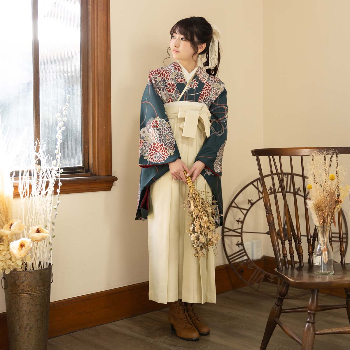 A352 青緑 赤花薬玉