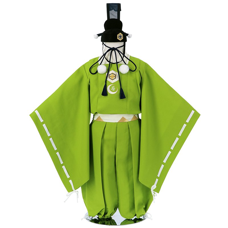 BK005 ジャパンスタイル 牛若丸風 黄緑亀甲花菱月輪 水干