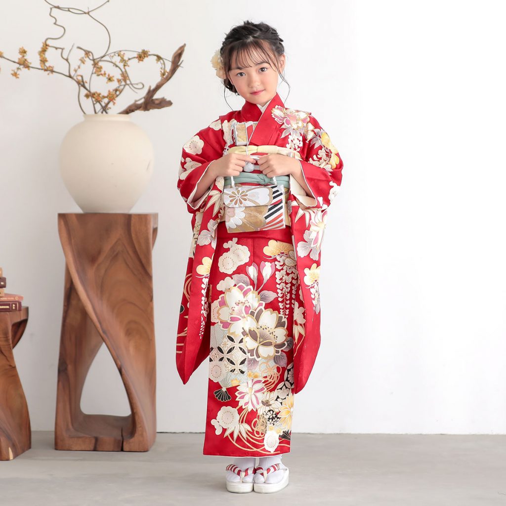 N190 赤 桜に扇面