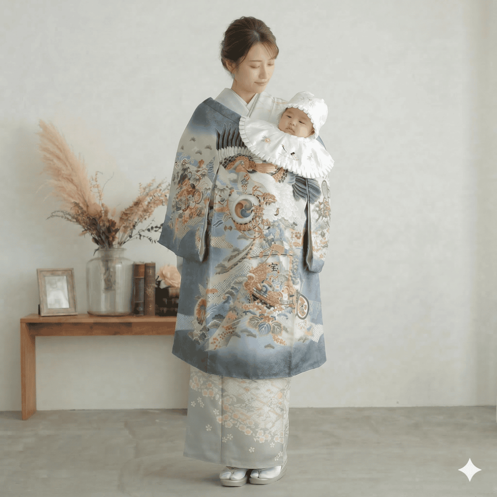 SB048 グレー 鷹に鼓と宝船