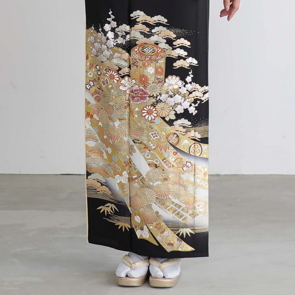 T453 桂由美貝桶熨斗に吉祥草花